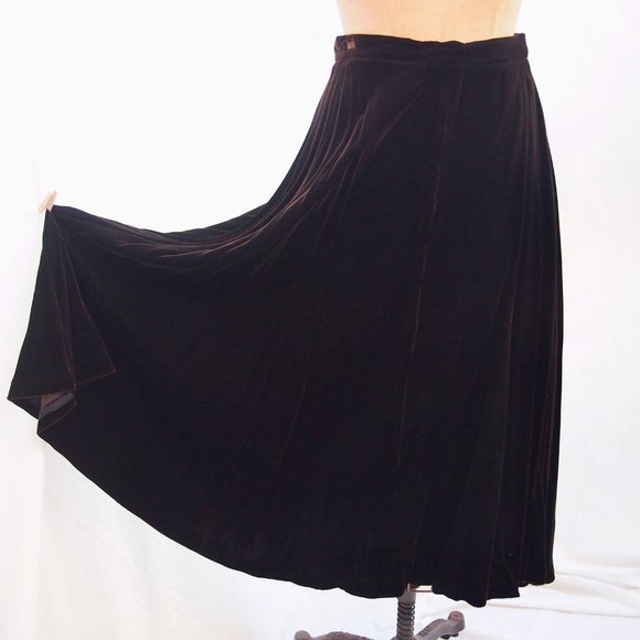 vtg CLOAK OF MANY COLORS Velvet Maxi Skirt Gothic Steampunk Victorian 12 EUC - Picture 2 of 9